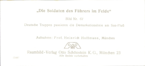 Stereo image photo "The Führer's soldiers in the field", No. 67, demarcation line on the San