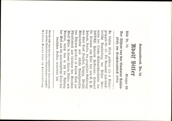 Collective picture Adolf Hitler, Goslar, Imperial Palace, Harvest Festival 1934, Collection No. 15 picture 75
