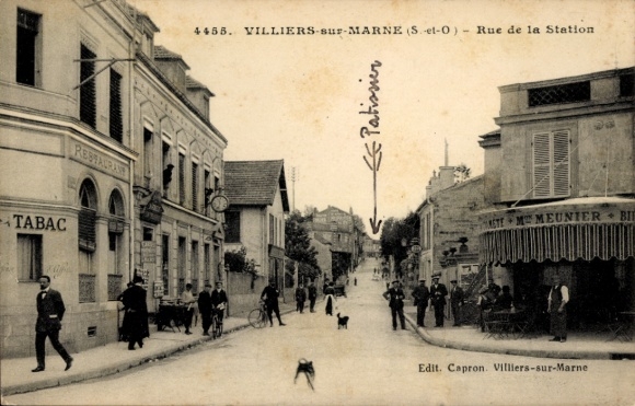 Ak Villiers sur Marne Val de Marne, Rue de la Station