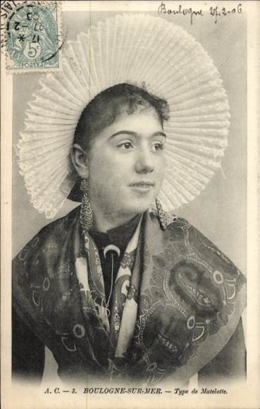 Ak Boulogne sur Mer Pas de Calais, Matelotte, Frau in Tracht