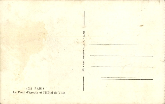 Ak Paris IV Ile de la Cité, Le Pont d'Arcole en l'Hôtel de Ville