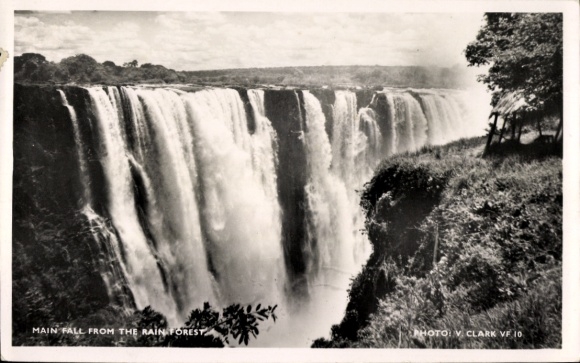 Ak Victoria Falls Simbabwe, Victoria Falls, Wasserfall, Foto von V. Clark