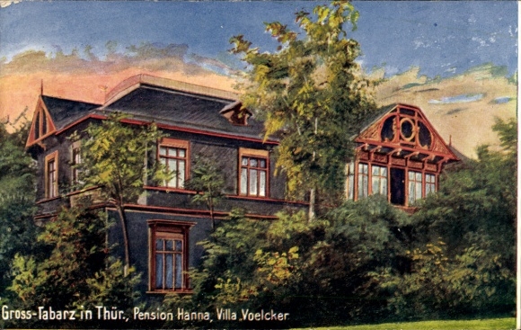 Ak Groß Tabarz im Thüringer Wald, Pension Hanna, Villa Voelcker, WIRO