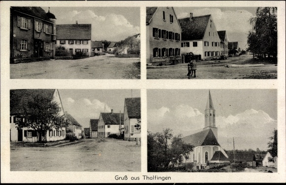 Ak Thalfingen Elchingen Schwaben, Kirche, Ortsansichten