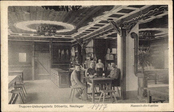 Postcard Dallgow Döberitz, military training area, crew canteen, new camp