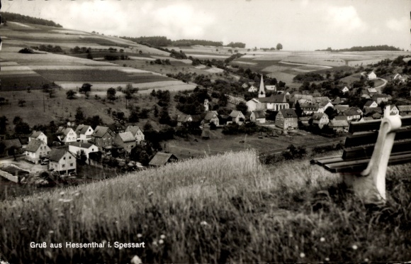 Postcard Hessenthal Mespelbrunn in the Spessart, general view