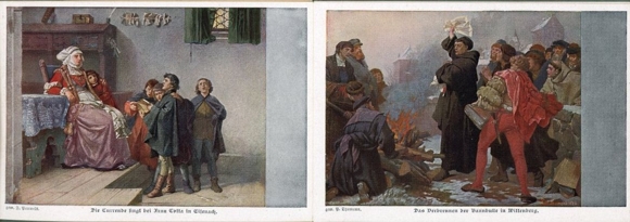 12 PCs in the envelope Lutherstadt Eisenach in Thuringia, Wartburg, Luther