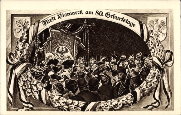 Postcard Otto von Bismarck, Duke of Lauenburg, Federal Chancellor, 80th birthday
