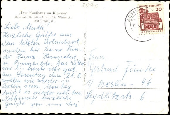 Postcard Elbstorf Drage Harburg district, the small department store