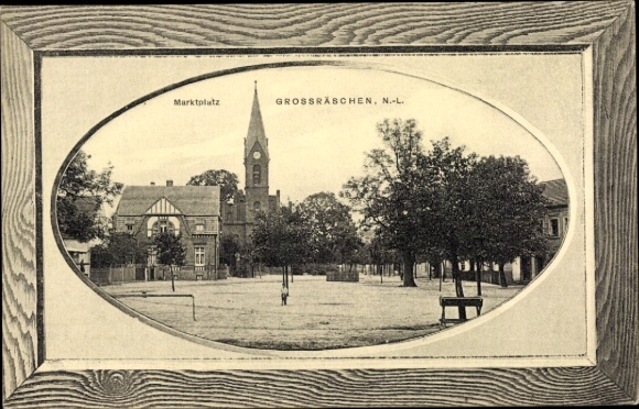 Passepartout Postcard Großräschen in Niederlausitz, market square
