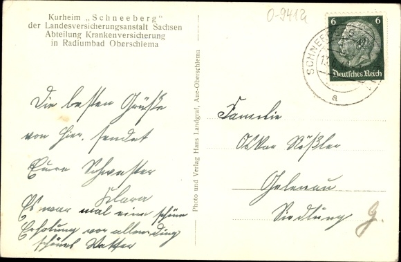Postcard Schneeberg in the Erzgebirge, Kurheim Schneeberg