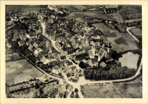 Ak Markt Erlbach in Midden-Franken, luchtfoto