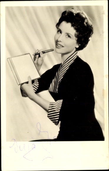 Ak Schauspielerin Sonja Ziemann, Portrait, Montblanc Füller, Autogramm