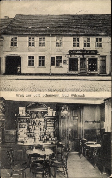 Postcard Bad Wilsnack in the Prignitz, cafe and pastry shop, interior view