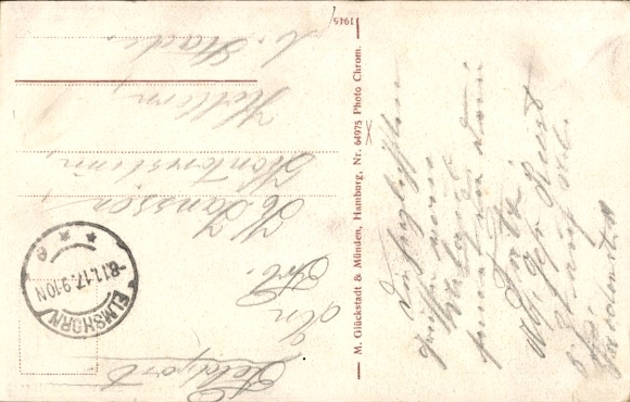 Postcard Elmshorn in Holstein, harbor, reserve hospital