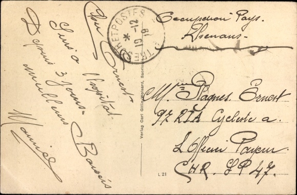 Postcard Saarlouis in Saarland, small market, inn Mathias Schwantge, tram