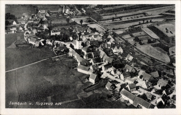 Postcard Sambach Pommersfelden in Upper Franconia, aerial photograph