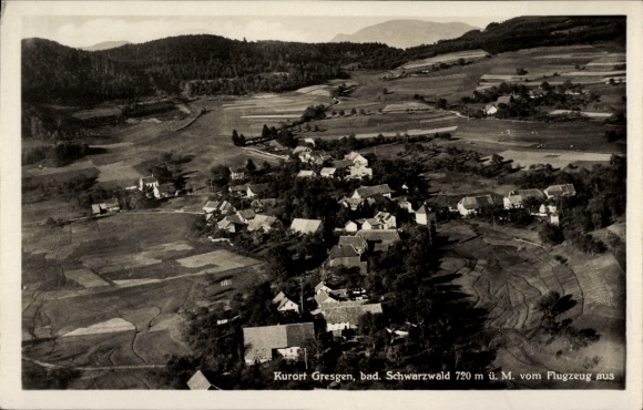 Postcard Gresgen Zell im Wiesental district Lörrach Baden Württemberg, aerial photograph