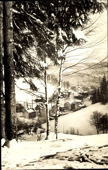 Ak Zwota Klingenthal in Vogtland Sachsen, gedeeltelijk zicht in de winter