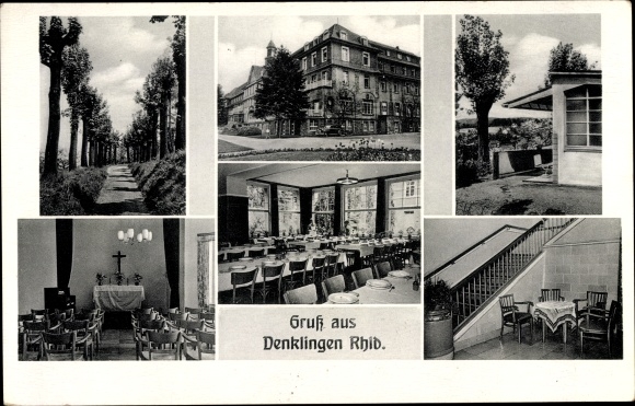 Postcard Denklingen Reichshof Oberbergischer Kreis, church, street area, avenue