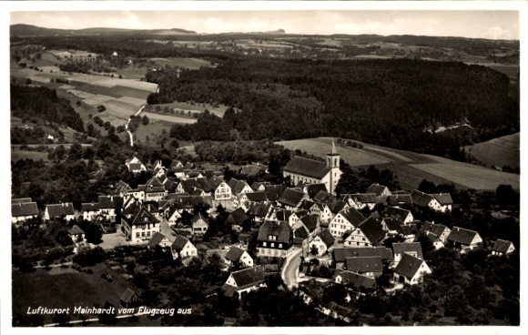 Postcard Mainhardt in Württemberg, aerial photograph