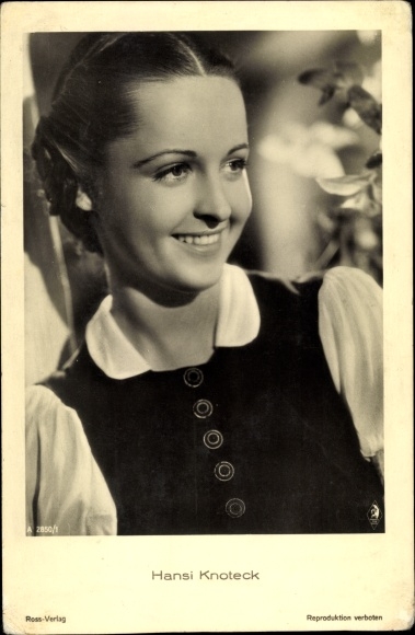 Postcard actress Hansi Knoteck, portrait