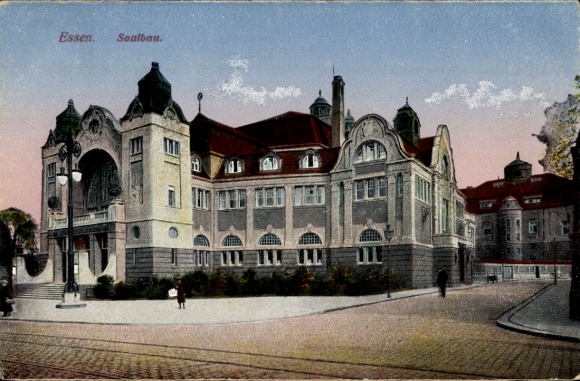 Postcard Essen in the Ruhr area, Saalbau, exterior view