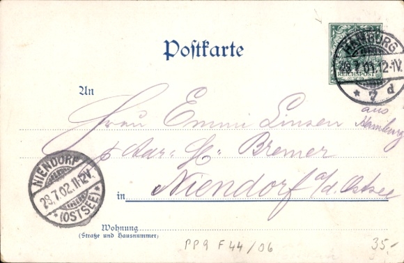 Postwaardekaart ansichtkaart Hamburg Nord Winterhude, de Binnen Alster, anker, salonstoomboot