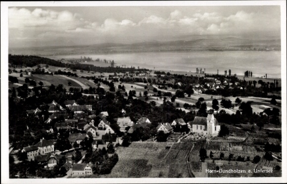 Ak Horn Gundholzen Gaienhofen aan het Bodenmeer Konstanz district, locatie, luchtfoto