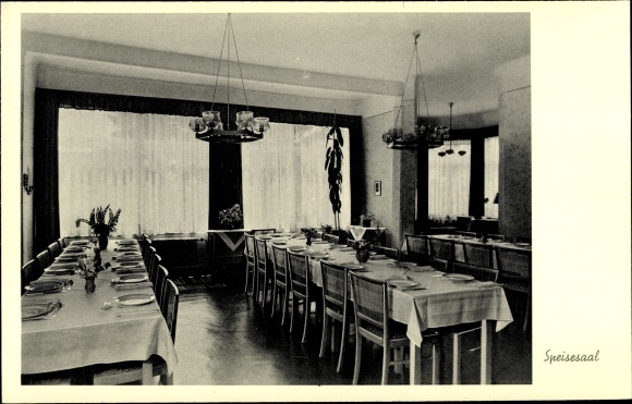Postcard Braunlage in the Upper Harz, poster recreation home Waldhöhe, dining room