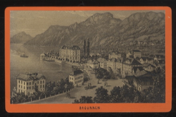 CdV Photo Brunnen, kanton Schwyz, Szwajcaria, Jezioro Czterech Kantonów, panorama gór