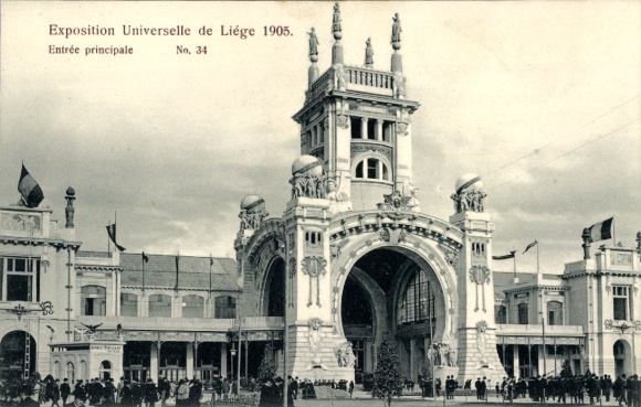 Postcard Liege, World Exhibition 1905, Main Entrance
