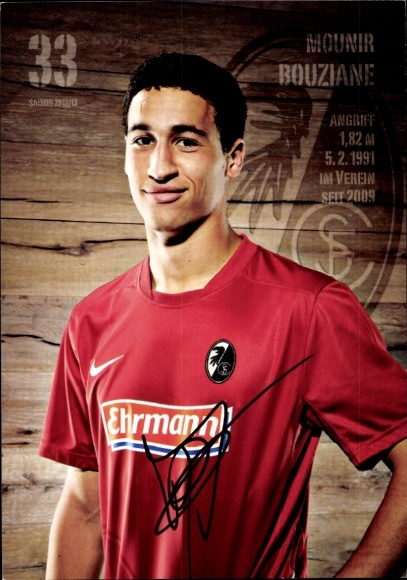 Autogrammkarte Fußballer Mounir Bouziane, SC Freiburg, Autogramm