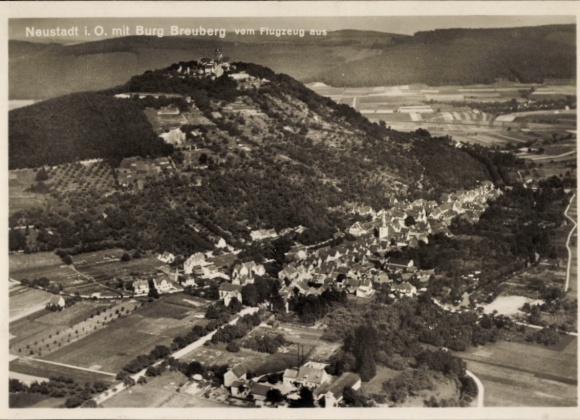 Postcard Neustadt Breuberg im Odenwald, Breuberg Castle, aerial photograph