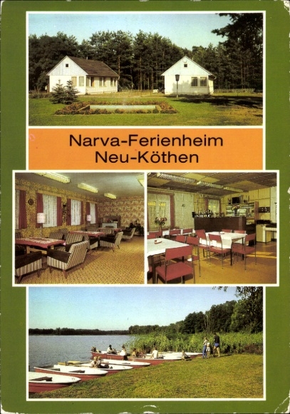 Postcard Neu Köthen Köthen Märkisch Buchholz, VEB Narva Holiday Home Rosa Luxemburg