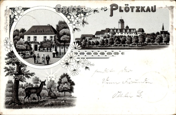 litho Plötzkau in Saksen Anhalt, kasteel, herberg zur Laube