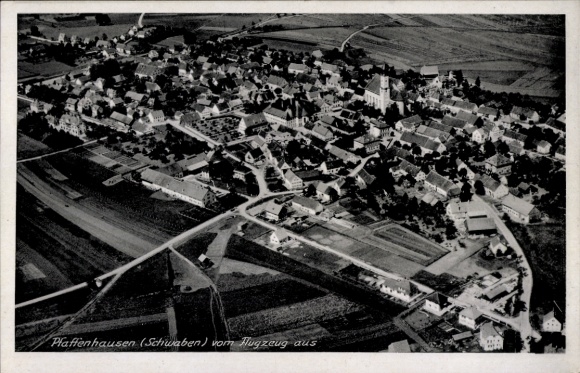 Postcard Pfaffenhausen in Oberschwaben Unterallgäu, aerial photograph