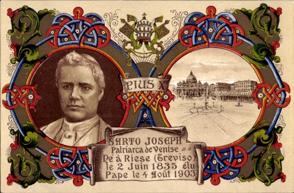 passe-partout lito Watykan, papież Pius X, herb