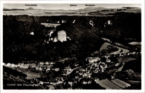 Postcard Eybach Geislingen an der Steige, aerial photograph