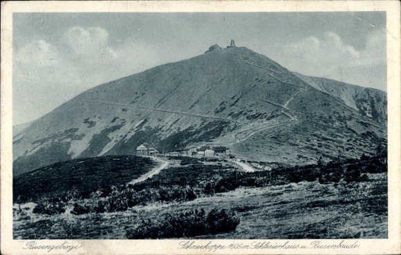 Postcard Malá Úpa Kleinaupa Krkonose Mountains Region Königgrätz, Schneekoppe, Riesenbaude