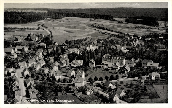 Postcard Schömberg in the Black Forest Württemberg, aerial photograph