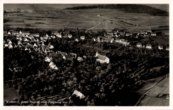 Postcard Walddorf Walddorfhäslach in Württemberg, aerial photograph