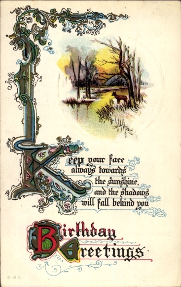 Postcard Birthday Greetings, Forest Idyll