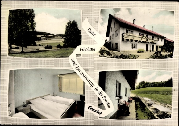 Ak Balbersdorf Waffenbrunn in der Oberpfalz, Pension Sonnhof, Außenansicht, Schlafzimmer