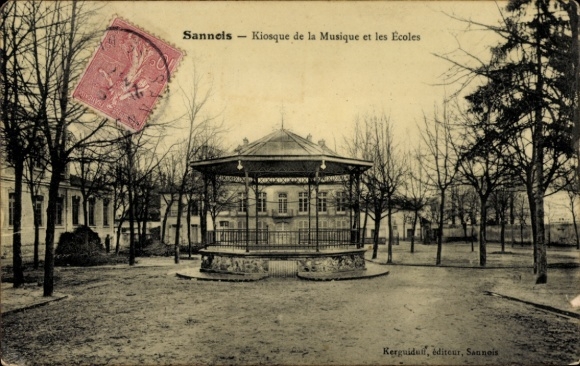 Ak Sannois Val d’Oise, Kiosque de la Musique et les Ecoles
