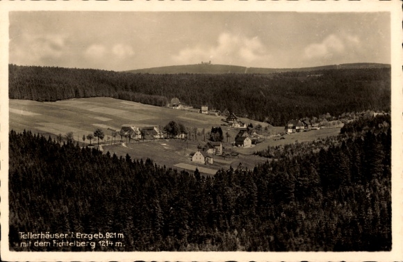 Ak Tellerhäuser Breitenbrunn Erzgebirge, Panorama, Bos, Fichtelberg