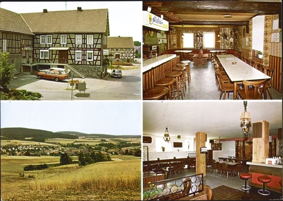 Ansichtkaart Alsfeld in Hessen, herberg "Zur Jägerklause", panorama, binnenaanzicht