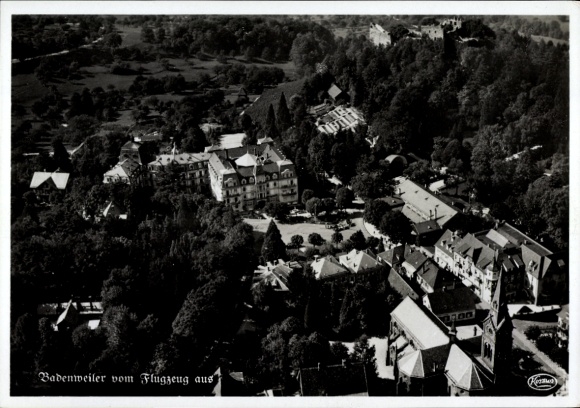 Postcard Badenweiler in the Black Forest, aerial photograph