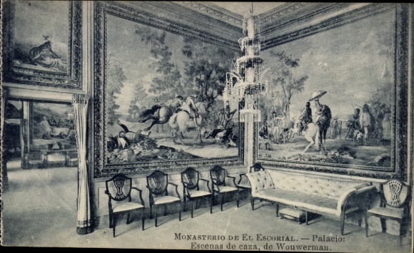 KP San Lorenzo de El Escorial Madryt, Monasterio del Escorial, Escenas de caza, de Wouwerman