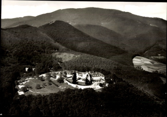 Postcard Obereggenen Schliengen in the Black Forest, aerial photograph of Bürgeln Castle